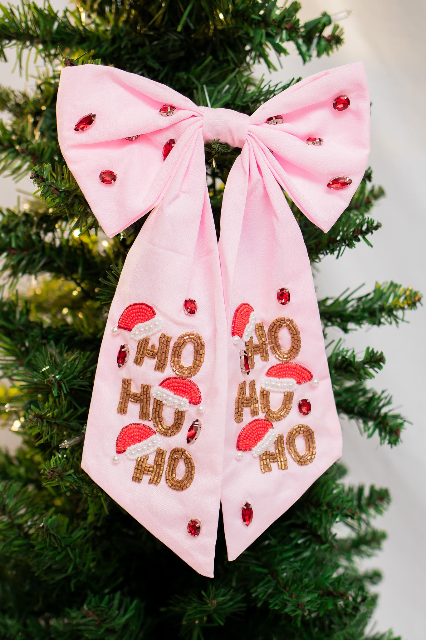 Ho Ho Ho Holiday Hair Bow (pink)