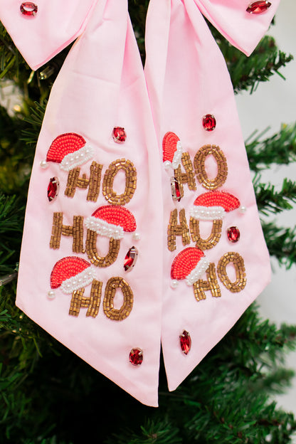 Ho Ho Ho Holiday Hair Bow (pink)