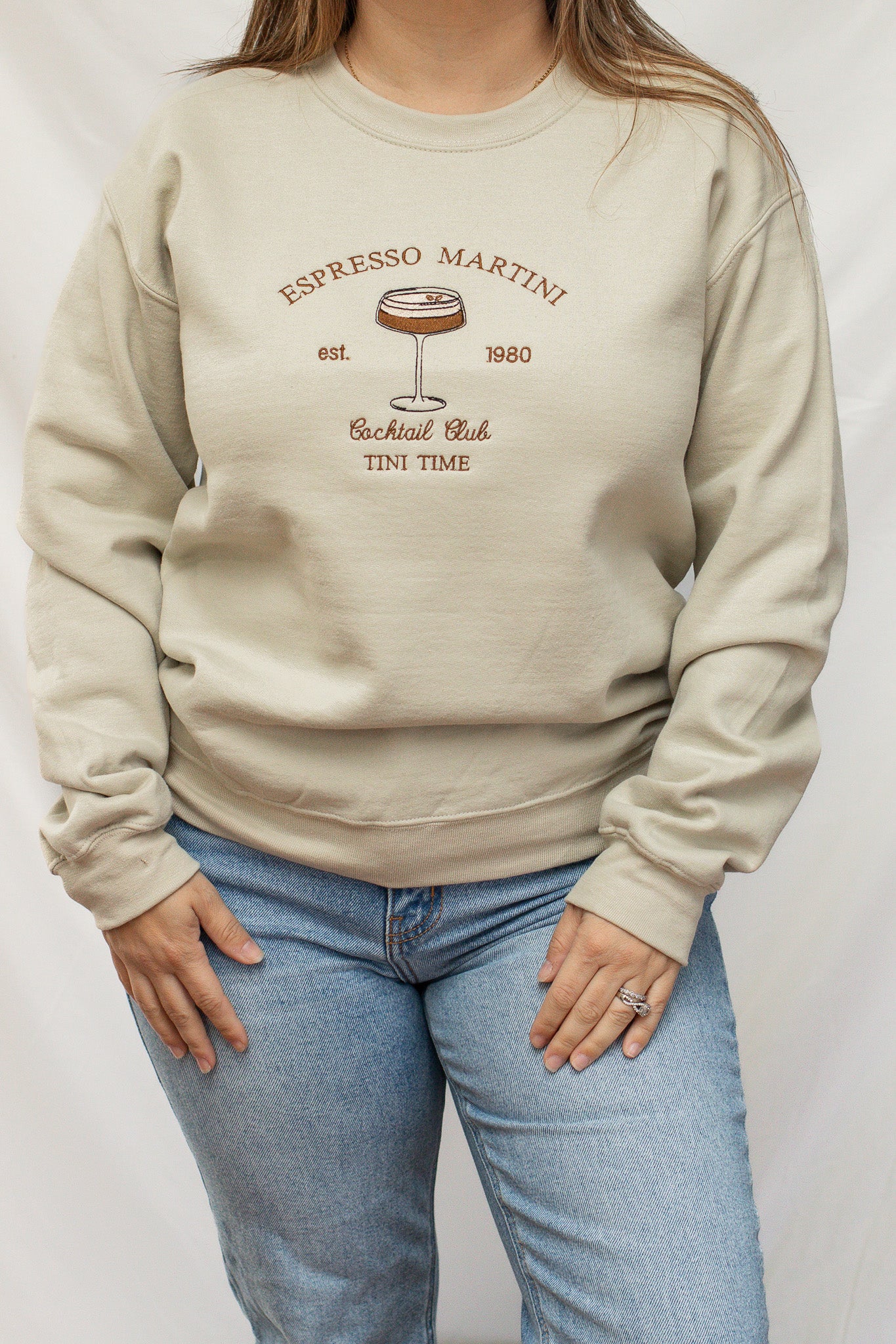 Espresso Martini Embroidered Sweatshirt - Calico's Grove Boutique