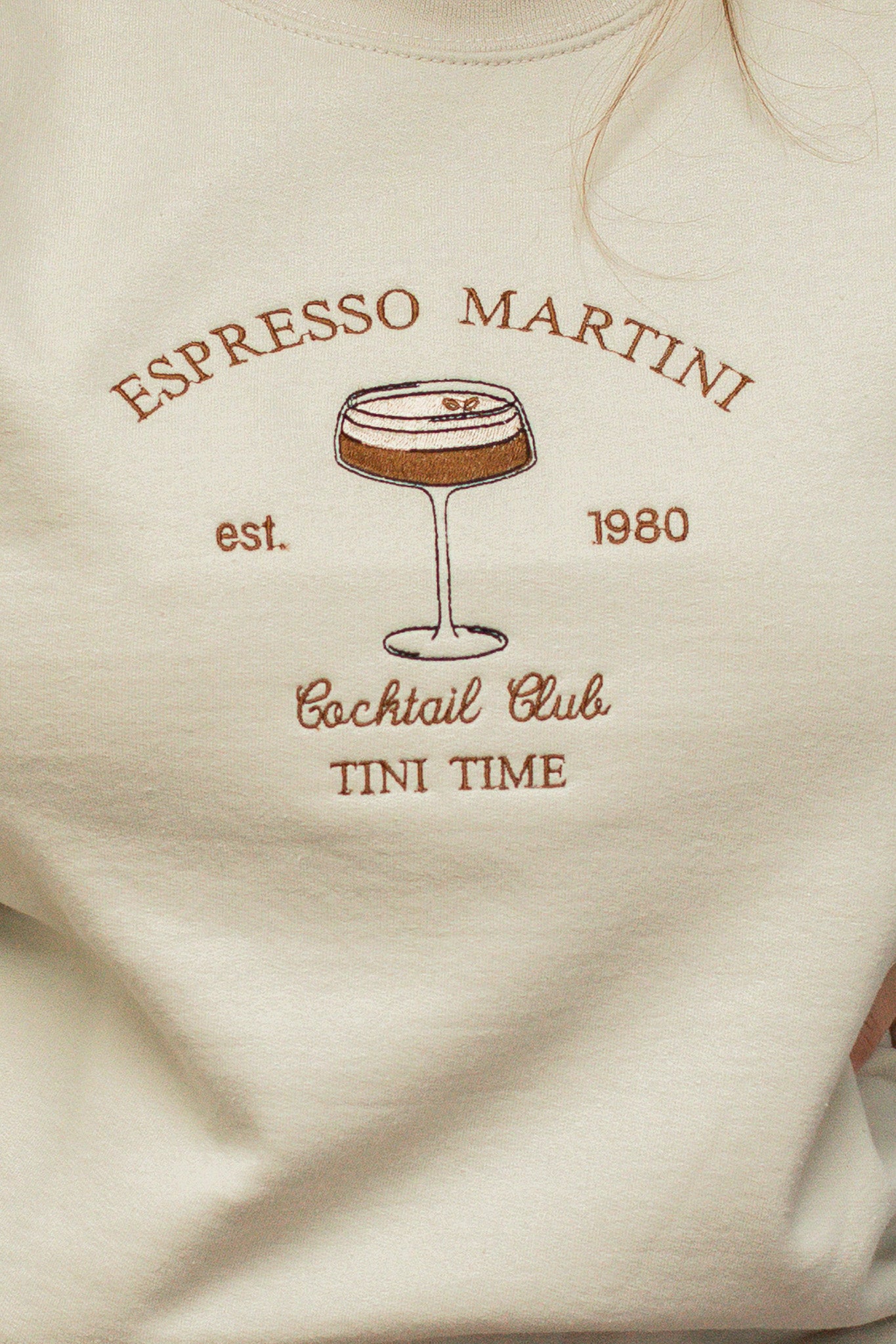 Espresso Martini Embroidered Sweatshirt - Calico's Grove Boutique