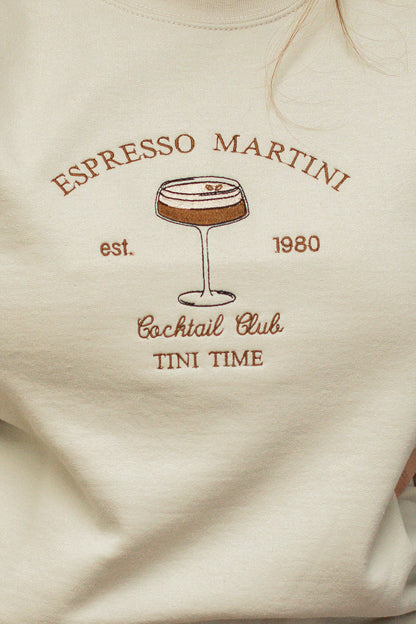 Espresso Martini Embroidered Sweatshirt - Calico's Grove Boutique