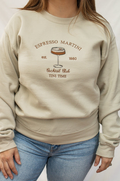 Espresso Martini Embroidered Sweatshirt - Calico's Grove Boutique