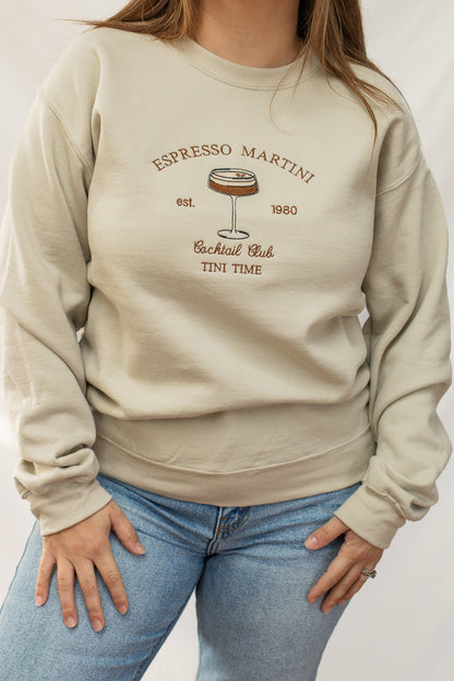 Espresso Martini Embroidered Sweatshirt - Calico's Grove Boutique