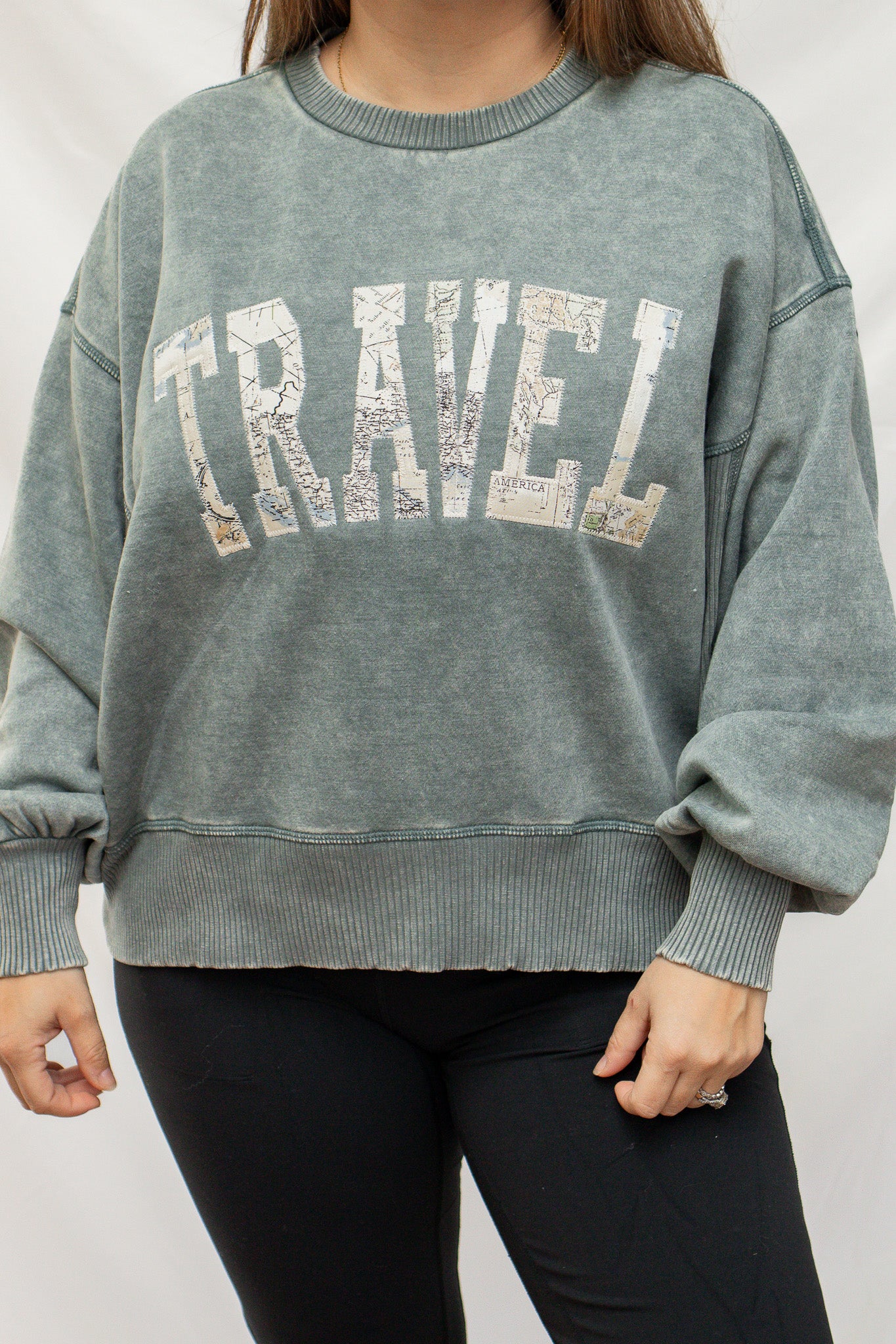 Travel Embroidered Pullover - Calico's Grove Boutique