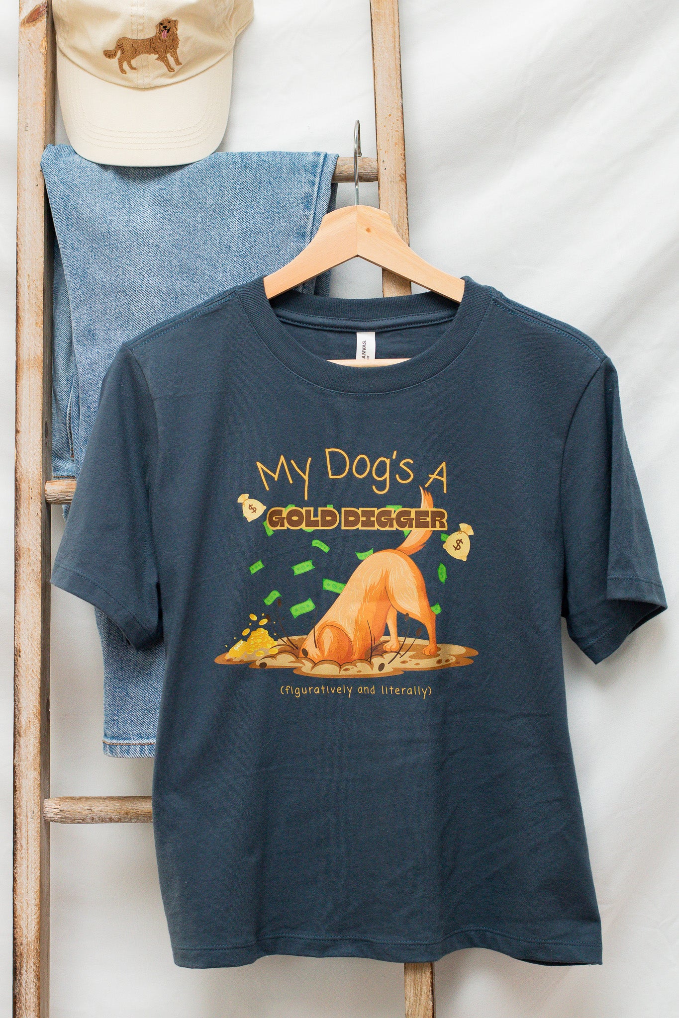 Gold Digger Dog Graphic Tee - Calico's Grove Boutique