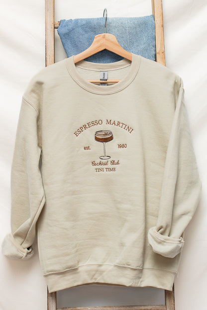Espresso Martini Embroidered Sweatshirt - Calico's Grove Boutique