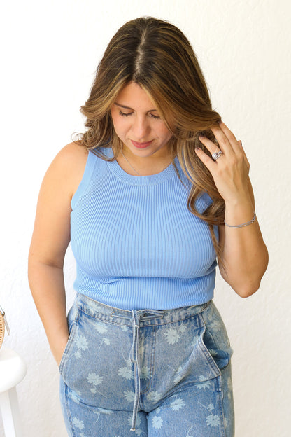 Simply Chic Sweater Tank Top (blue)