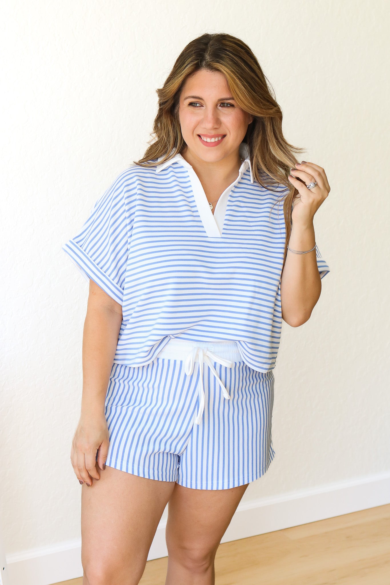 Running Errands Striped Set (blue)