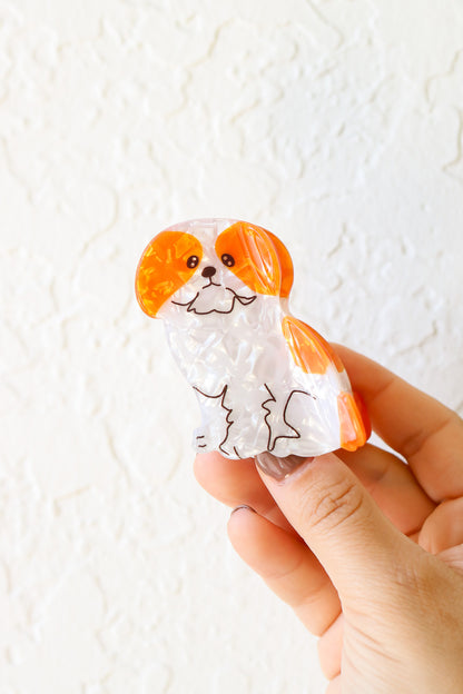 Brown And White Dog Hair Clip