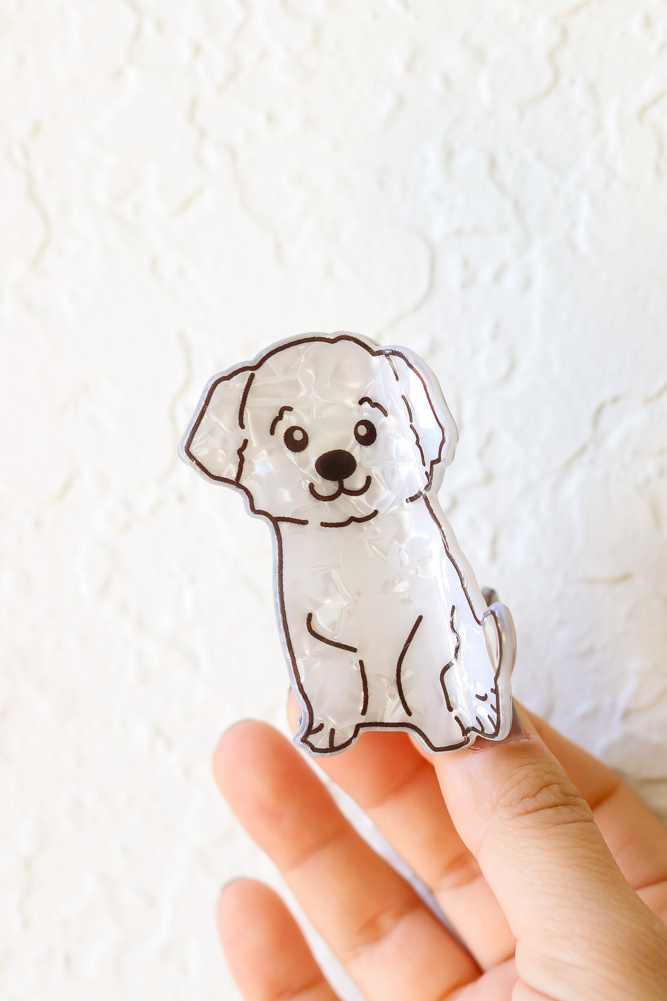 White Dog Hair Clip