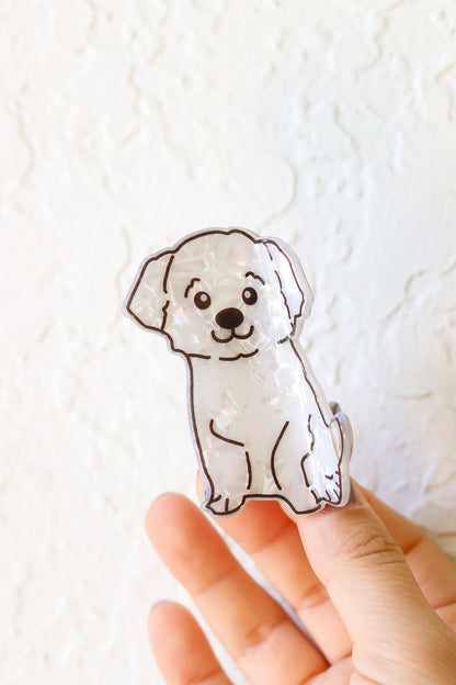 White Dog Hair Clip