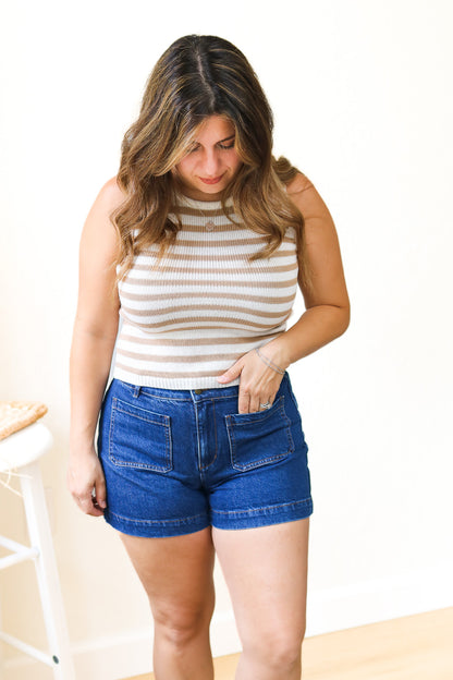 Sunset Walks Striped Knit Tank Top