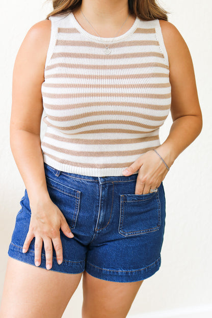 Sunset Walks Striped Knit Tank Top
