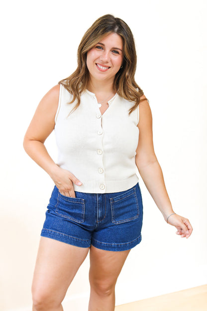 Easy Going Button Front Top