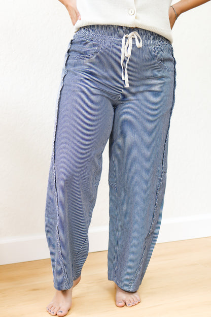 Be Right There Striped Drawstring Pants