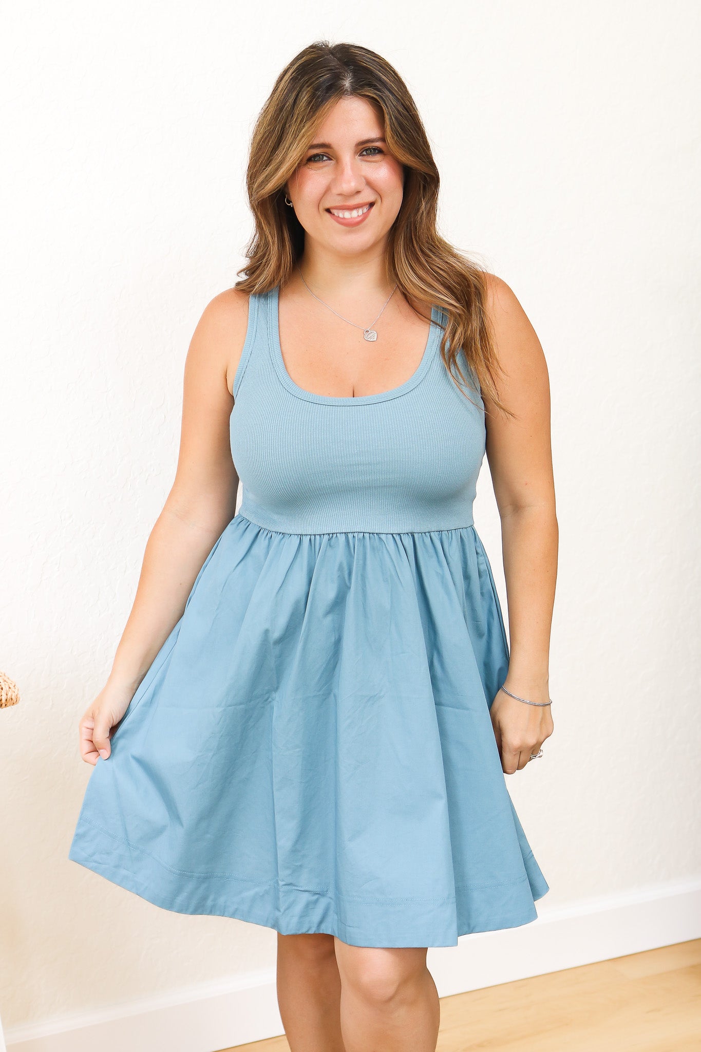Simple Times Dress (blue grey)