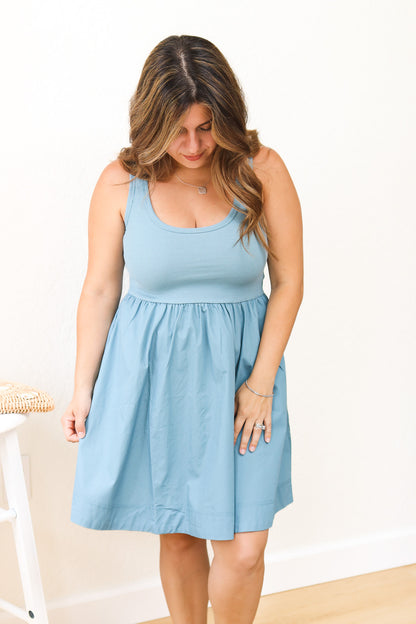 Simple Times Dress (blue grey)