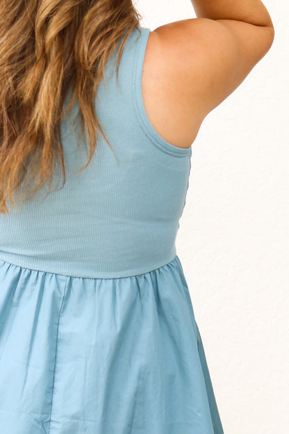 Simple Times Dress (blue grey)