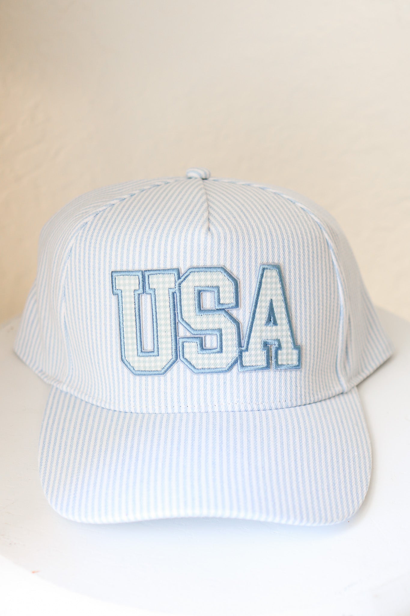 USA Gingham Hat (blue)