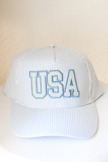 USA Gingham Hat (blue)