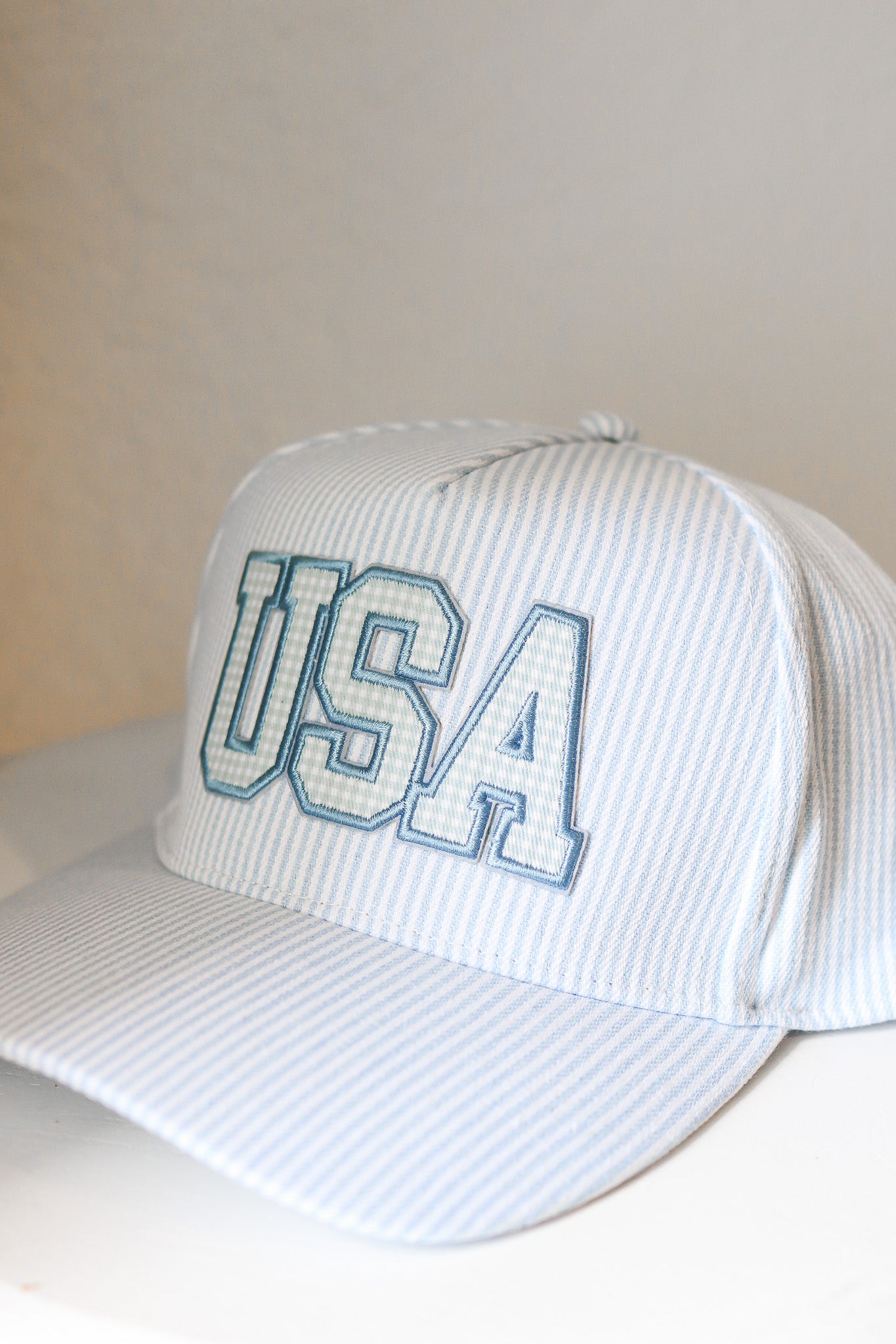 USA Gingham Hat (blue)