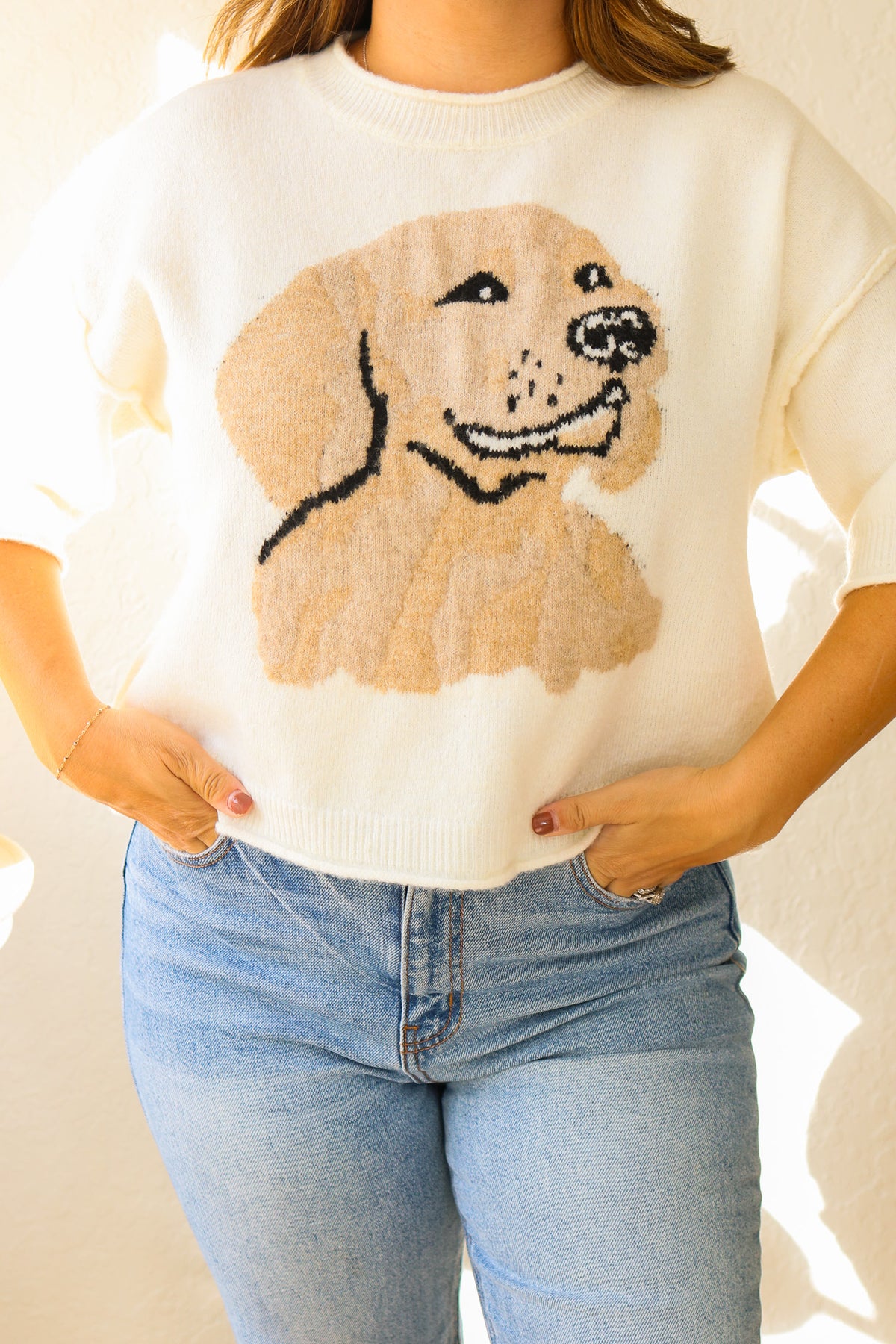 Golden Retriever Half Sleeve Sweater