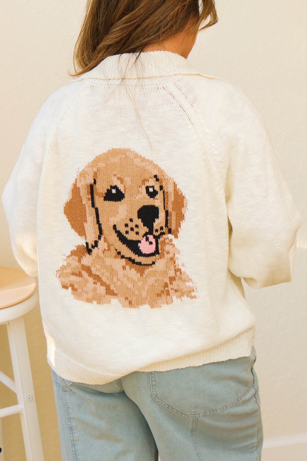 Golden Retriever Collared Cardigan