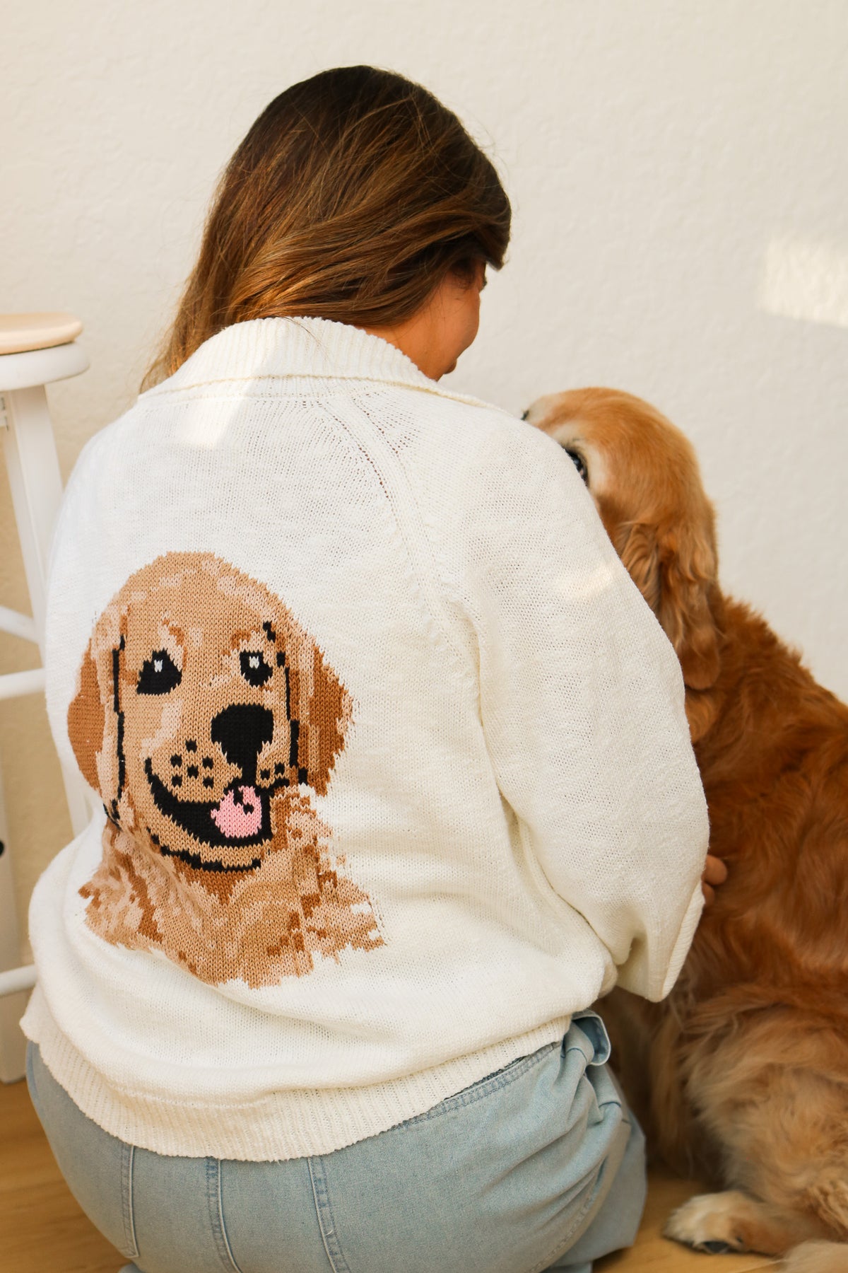 Golden Retriever Collared Cardigan