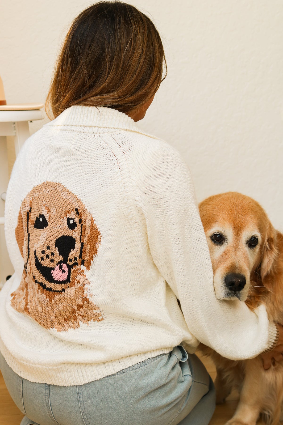 Golden Retriever Collared Cardigan
