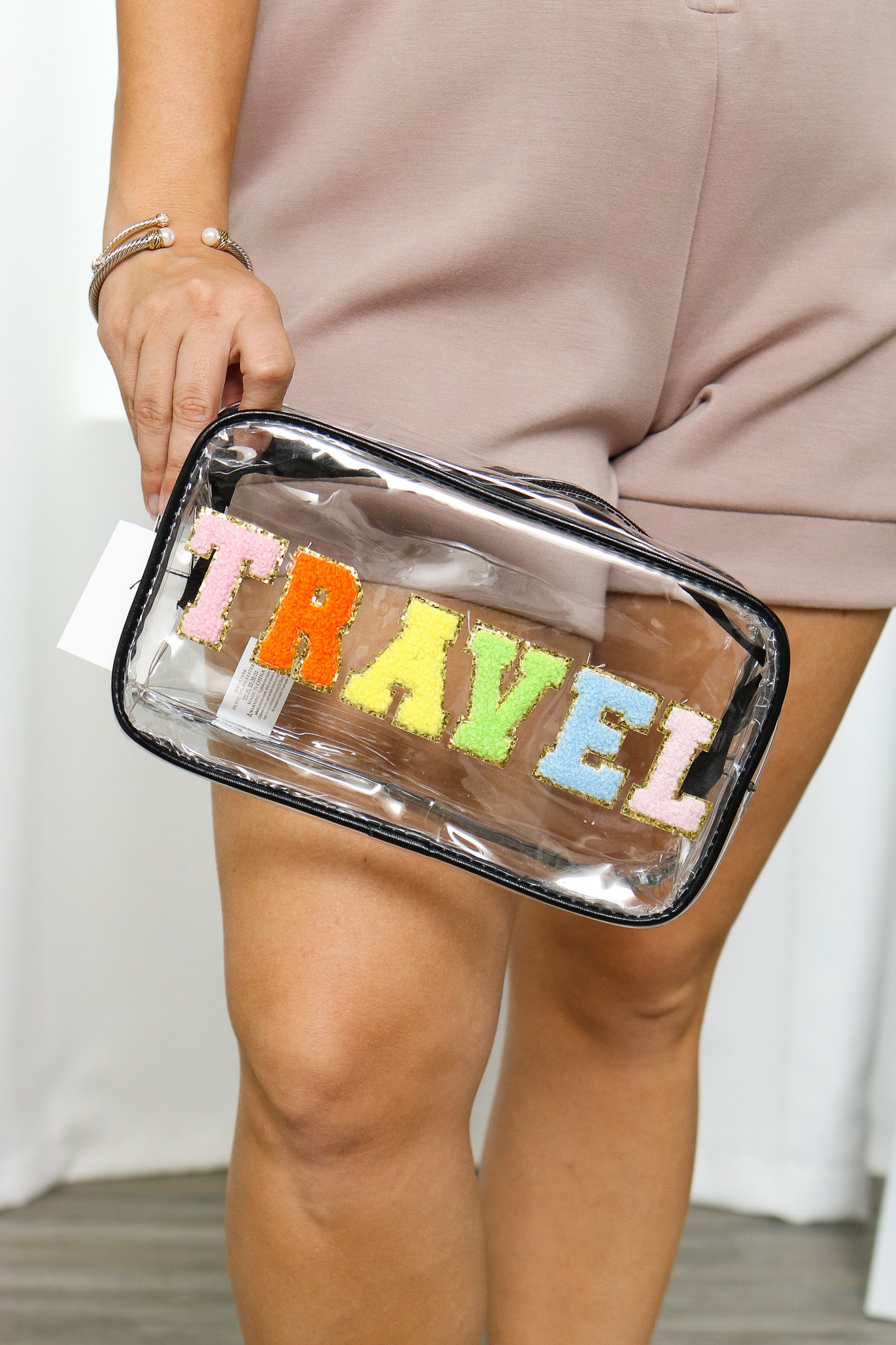 Clear 'TRAVEL' Cosmetic Bag