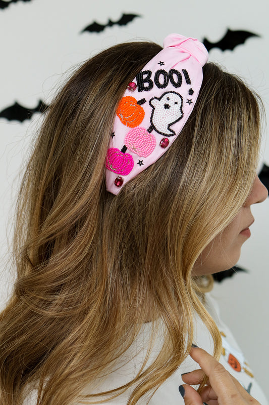 BOO! Knot Headband (pink)