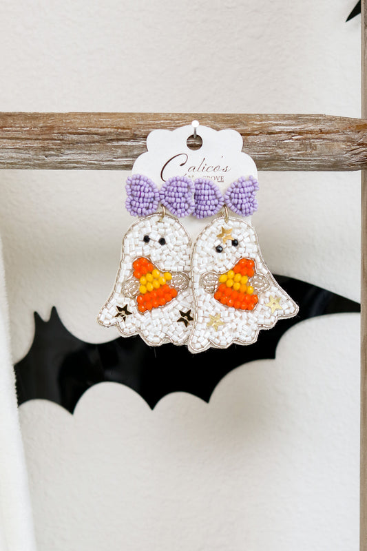 Cute Ghost Beaded Earrings