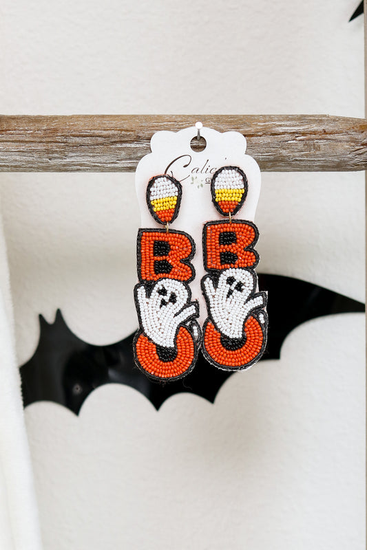 Boo Ghost Beaded Earrings