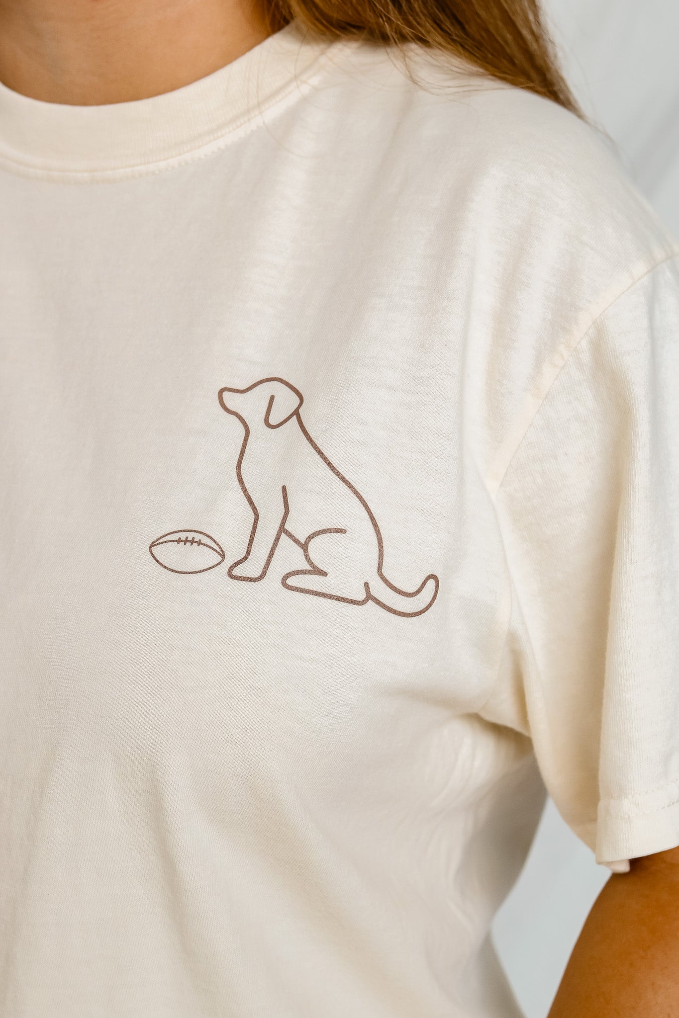 Dog Fantasy Football Short Sleeve Graphic Tee (ivory)