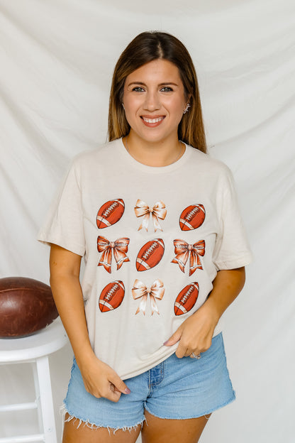 Bows And Footballs Graphic Tee