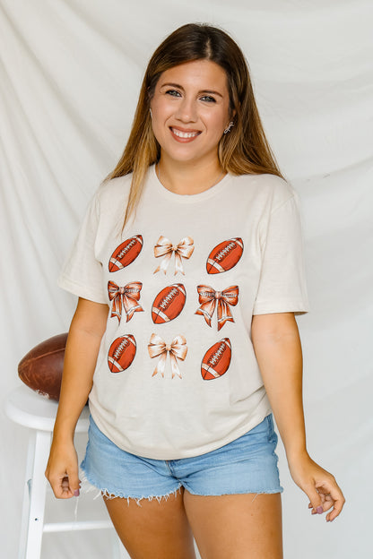 Bows And Footballs Graphic Tee