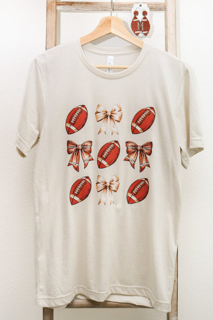 Bows And Footballs Graphic Tee