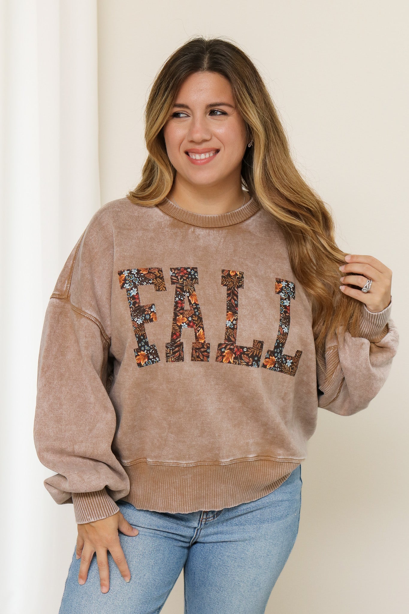 FALL Stitched Graphic Pullover (florals)