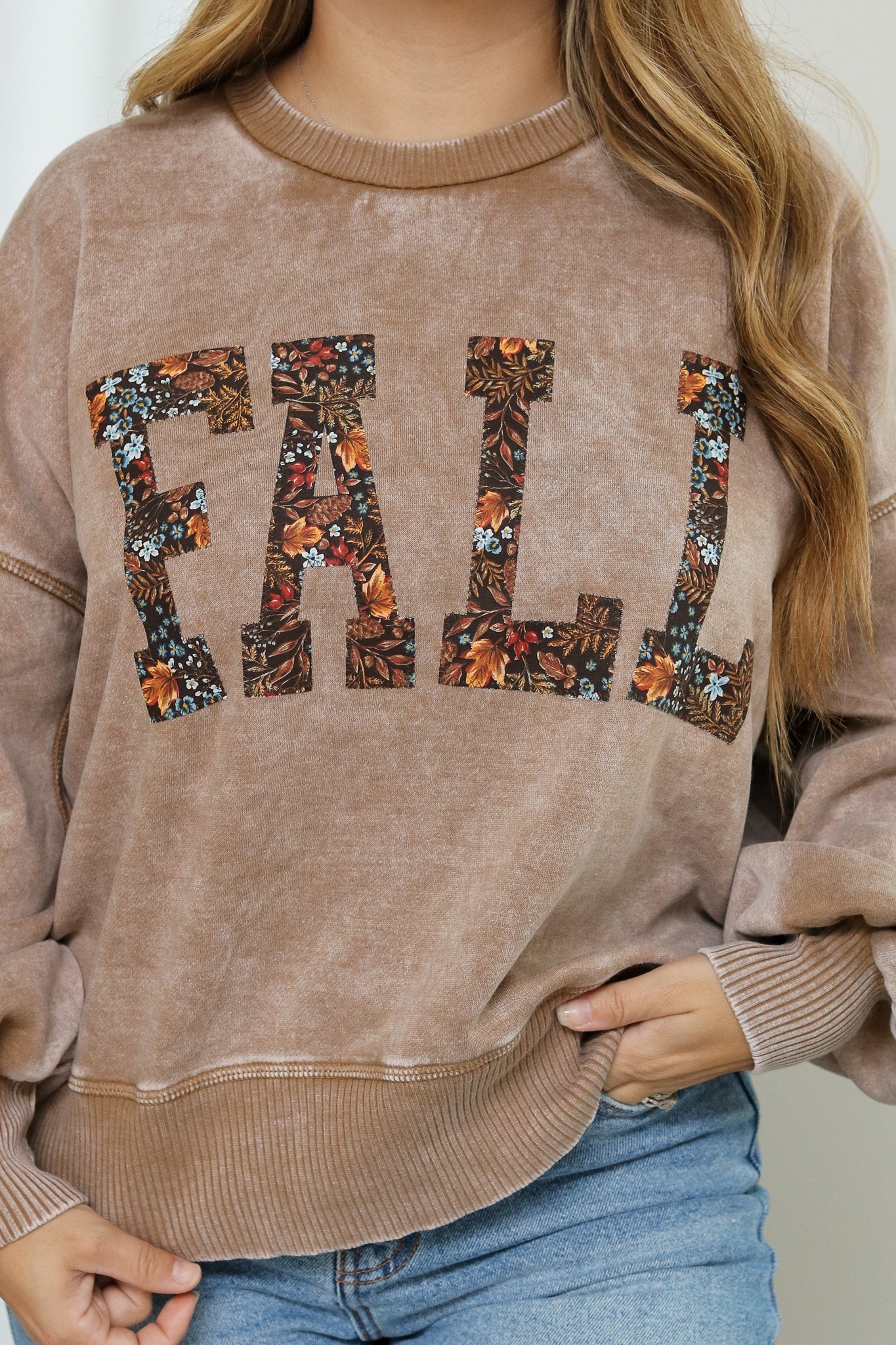 FALL Stitched Graphic Pullover (florals)