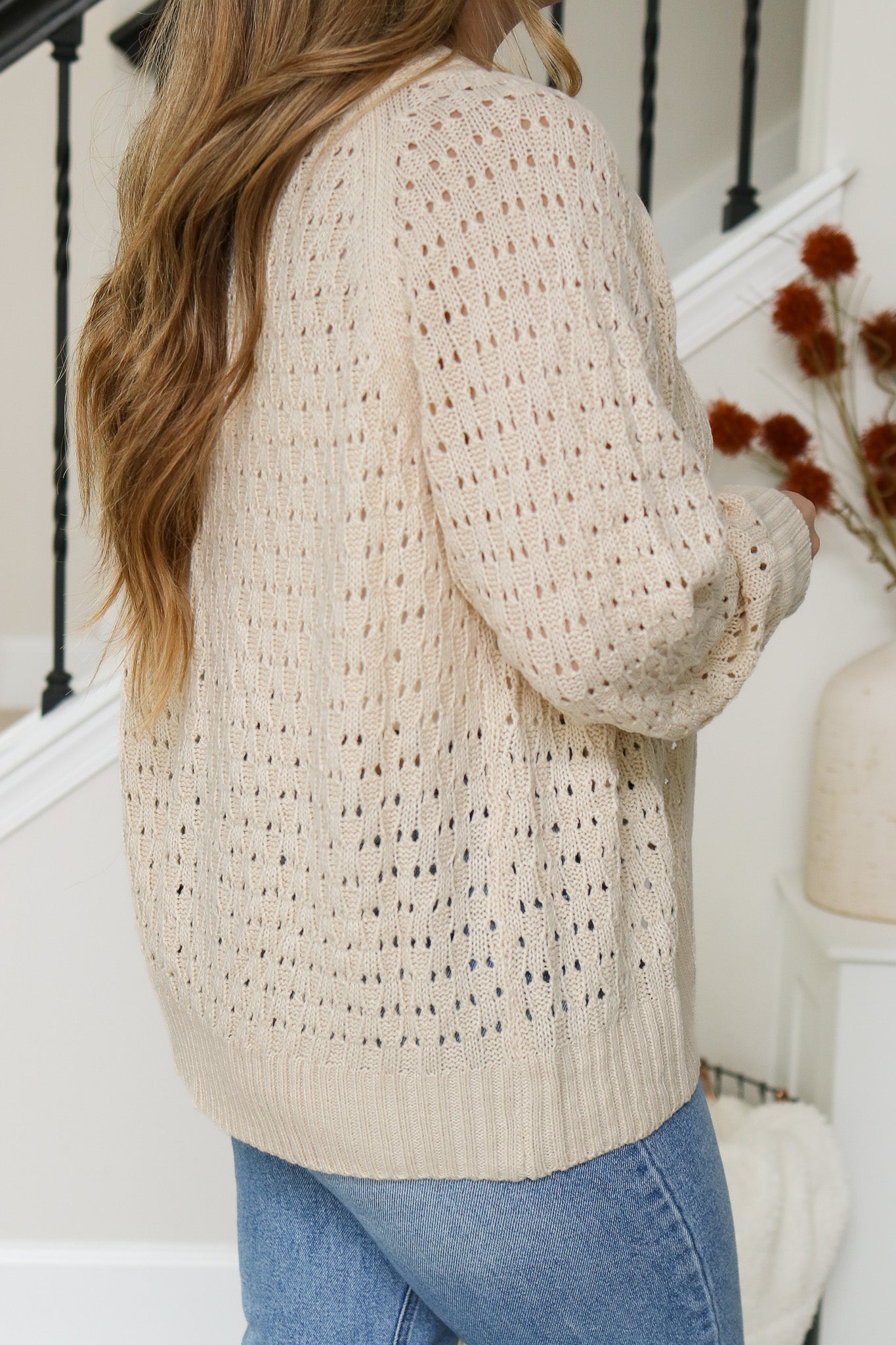 All The Warmth Open Knit Button Cardigan