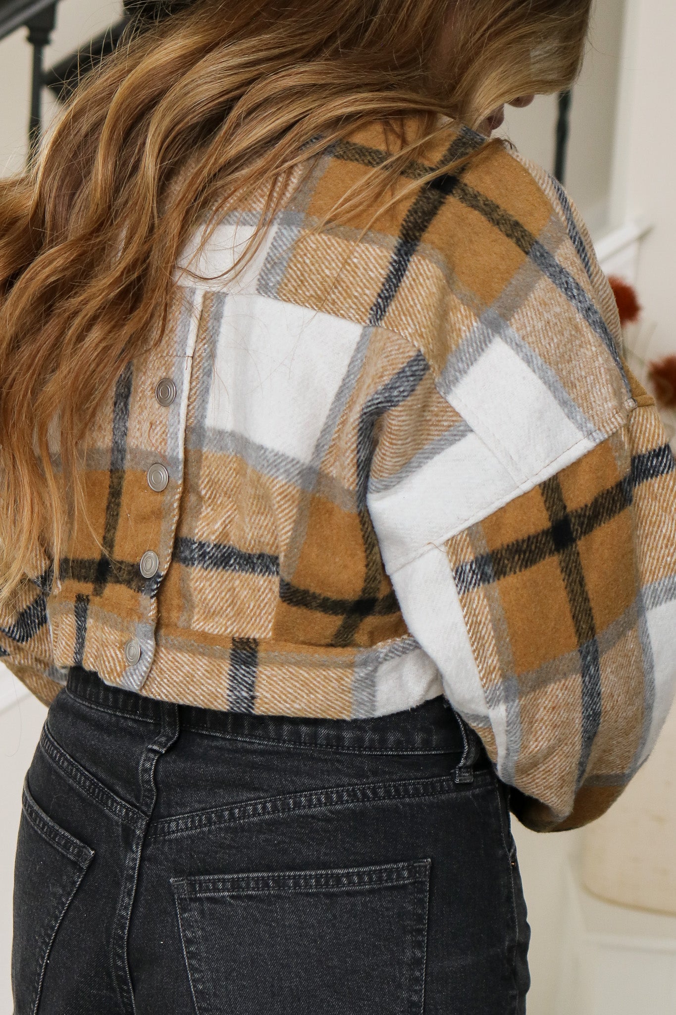 Back In Town Cropped Plaid Jacket