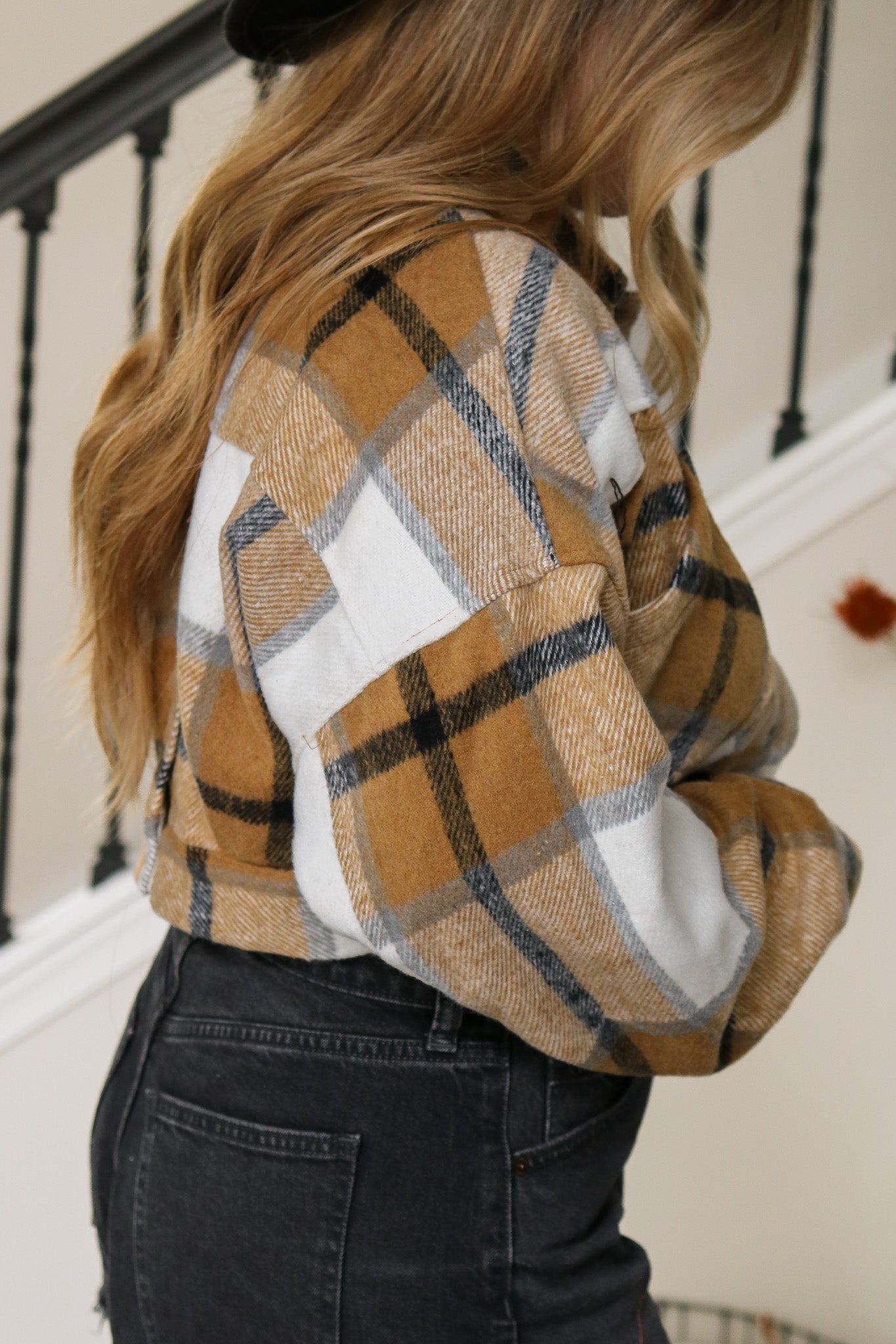 Back In Town Cropped Plaid Jacket