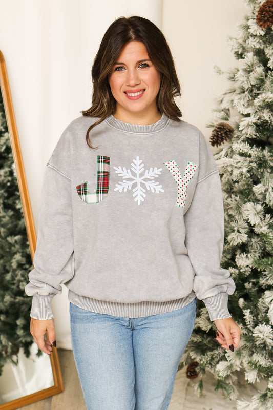 JOY Stitched Graphic Pullover