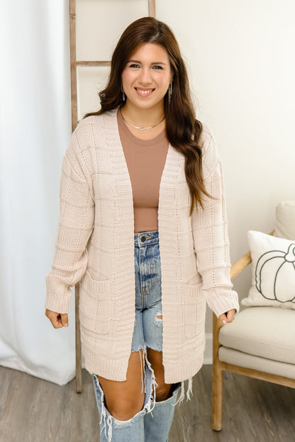 Cuddle Up Checkered Knit Cardigan