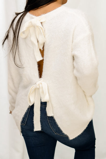 Winter Snow Tie Back Sweater