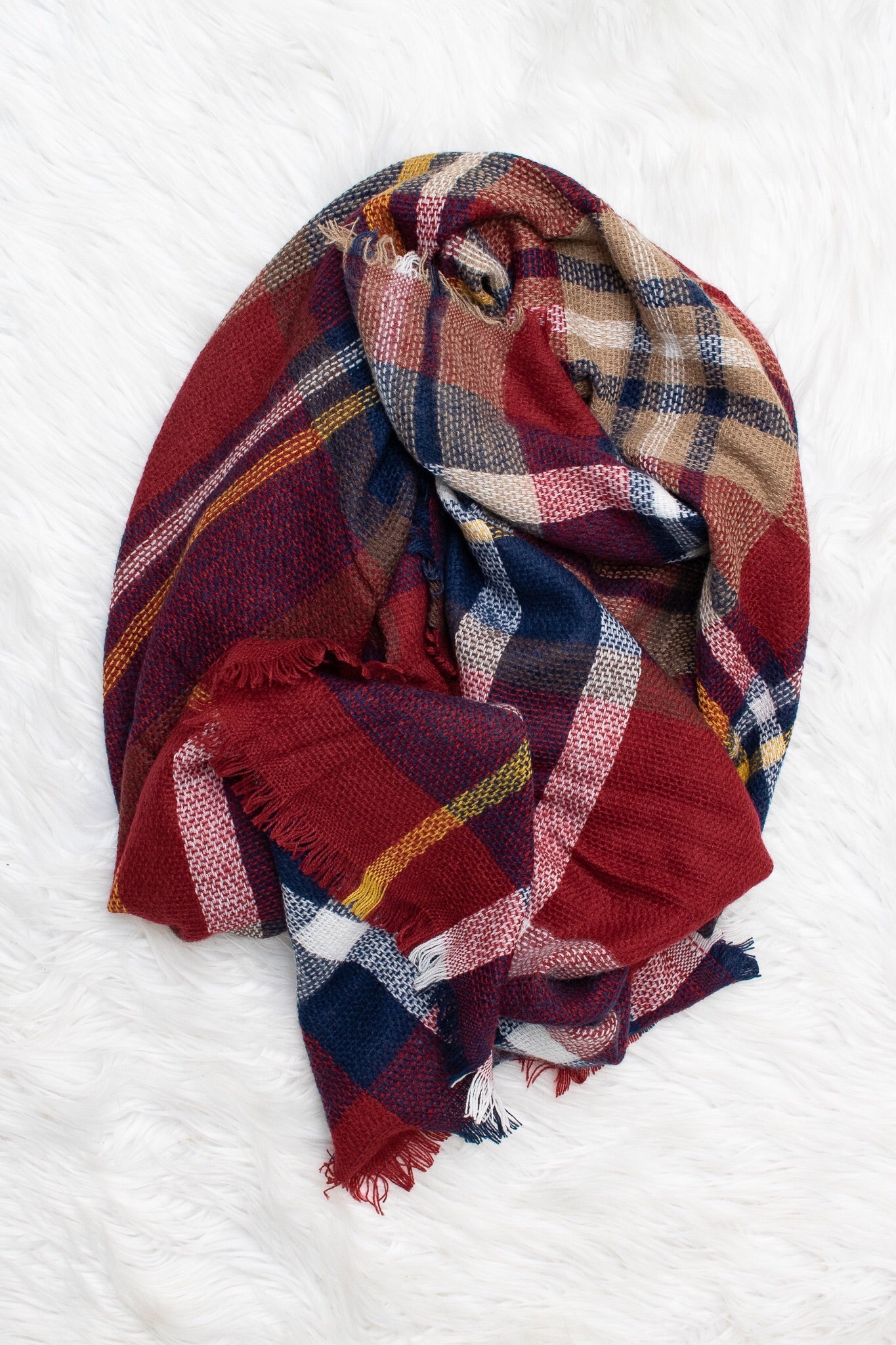 Blanket Scarf (burgundy) - Calico's Boutique